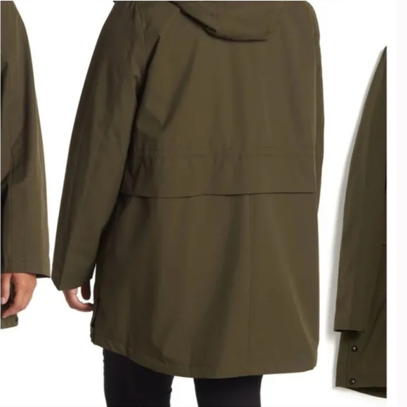 NWOT- Sam Edelman- Peplum Rain Anorak in green Size L - Picture 7 of 12